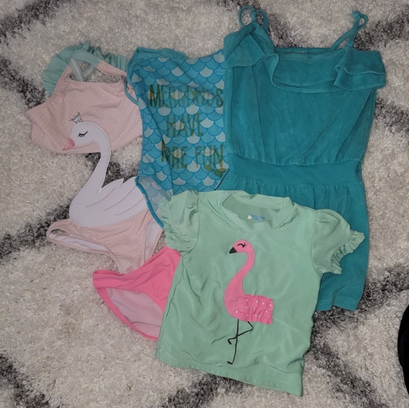 Girls size 6/8 Bathing Suits and Coverup - Picture 2 of 8